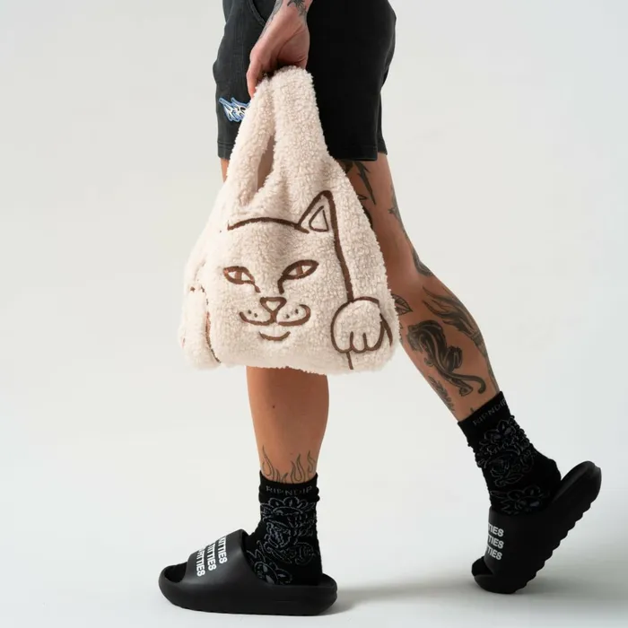Ripndip Peeking Nermal Sherpa Tote Bag Natural Womens Ripndip Peeking Nermal Sherpa Tote Bag Natural Womens
