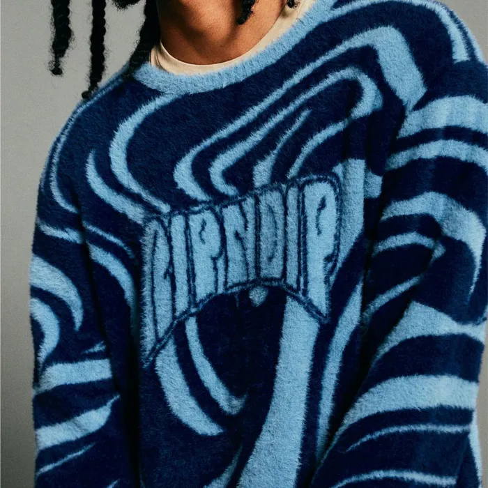 Ripndip Psychedelic Mohair Knit Sweater Dark Slate Knits Sweaters Ripndip Psychedelic Mohair Knit Sweater Dark Slate Knits Sweaters