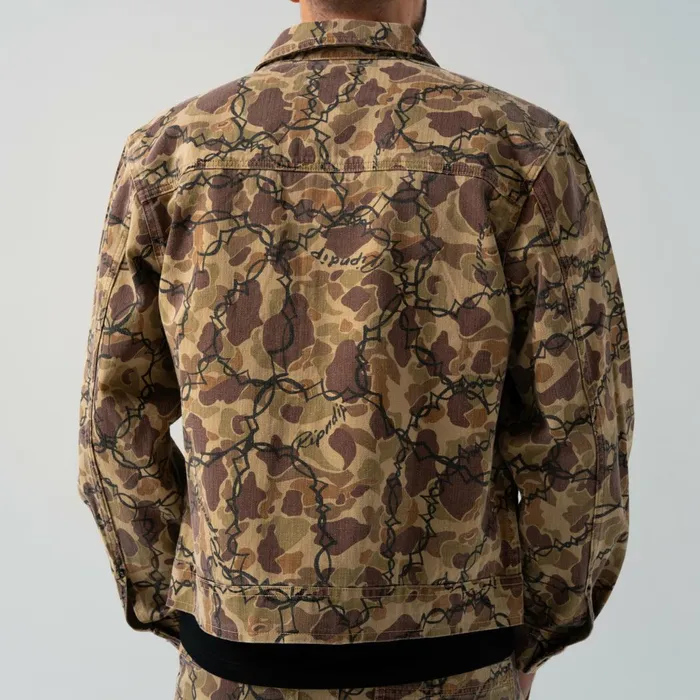 Ripndip Wired Button Up Jacket Tan Camo Jackets Ripndip Wired Button Up Jacket Tan Camo Jackets