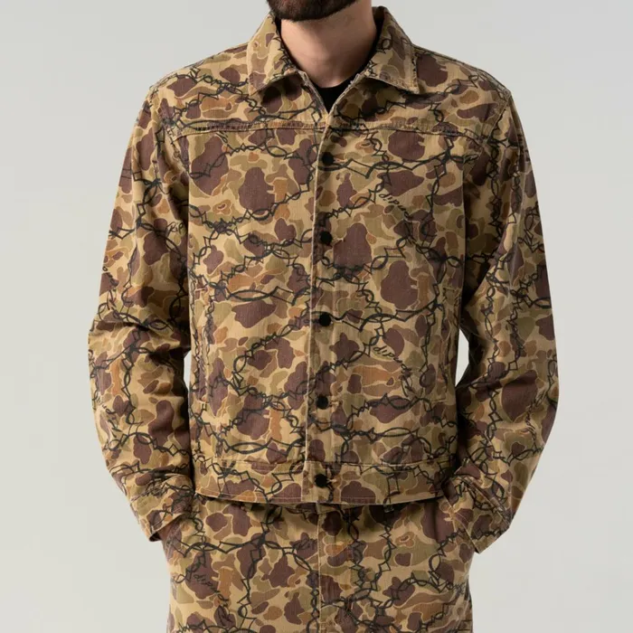 Ripndip Wired Button Up Jacket Tan Camo Jackets Ripndip Wired Button Up Jacket Tan Camo Jackets