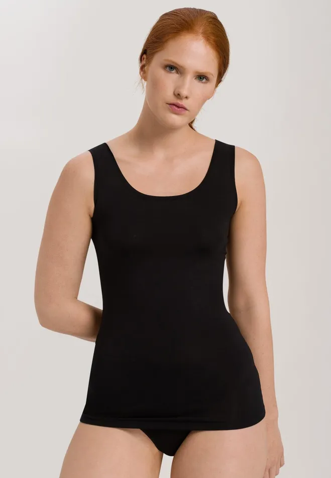 Round Neck Tank Top Black Women HANRO Lounge Tops