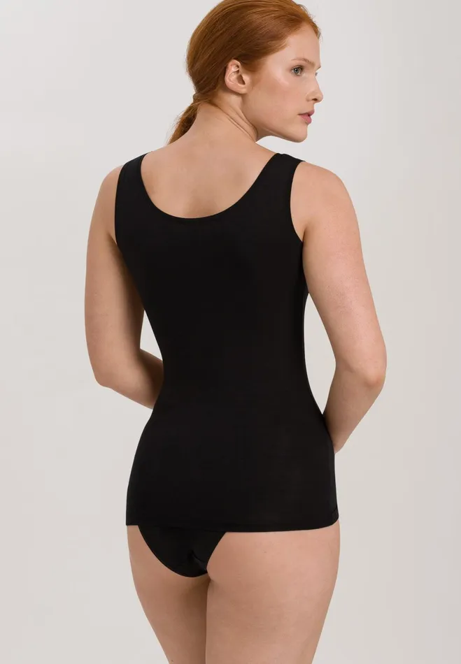 Round Neck Tank Top Black Women HANRO Lounge Tops