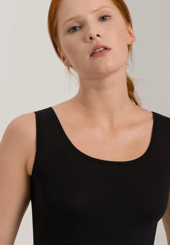 Round Neck Tank Top Black Women HANRO Lounge Tops