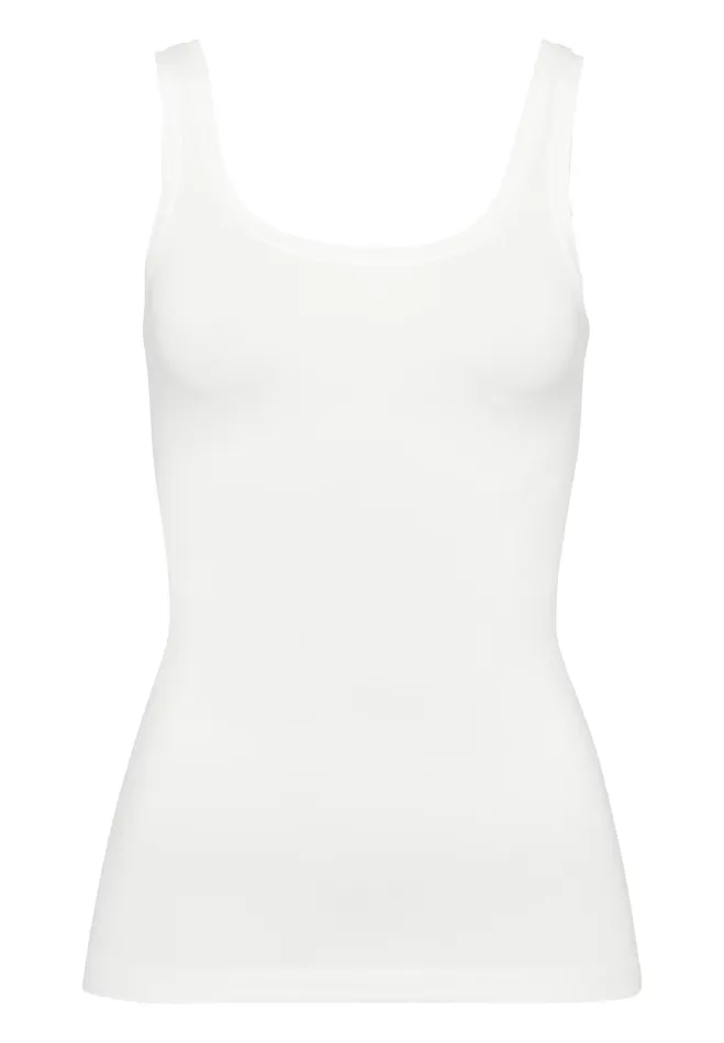Round Neck Tank Top White Women HANRO Tank Tops