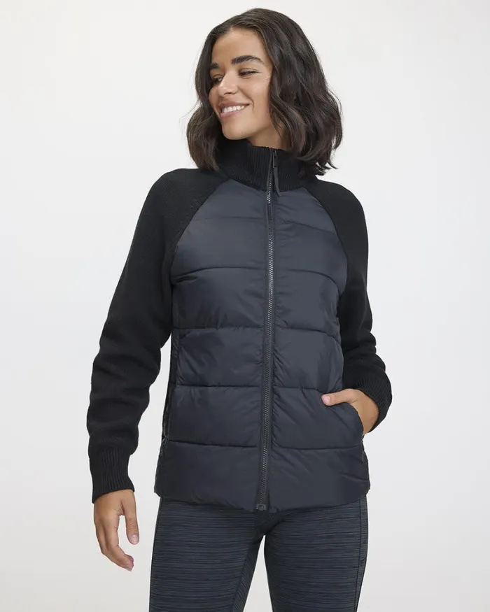 RWandCO Activewear MixMedia Sweater Jacket 8211 Hyba 124 Regular 124 Reitmans Black 8211 Women RWandCO Activewear MixMedia Sweater Jacket 8211 Hyba 124 Regular 124 Reitmans Black 8211 Women