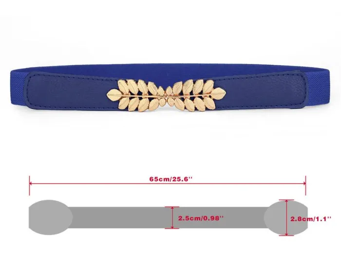 RWandCO Belts Allegra K Leaf Shaped Interlocking Buckle Stretchy Cinch Belt Blue 8211 Women RWandCO Belts Allegra K Leaf Shaped Interlocking Buckle Stretchy Cinch Belt Blue 8211 Women