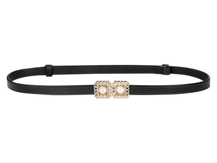 RWandCO Belts Allegra K Retro Skinny Interlock Buckle Thin Waist Belt Black 8211 Women RWandCO Belts Allegra K Retro Skinny Interlock Buckle Thin Waist Belt Black 8211 Women