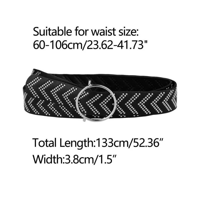 RWandCO Belts Allegra K Skinny Waist Round Metal Buckle Narrow Belt Black 8211 Women RWandCO Belts Allegra K Skinny Waist Round Metal Buckle Narrow Belt Black 8211 Women