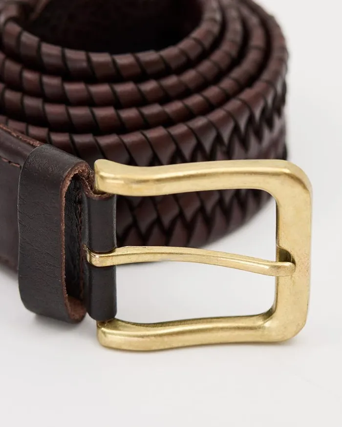 RWandCO Belts and Suspenders Leather Braided Belt Brown 8211 Men RWandCO Belts and Suspenders Leather Braided Belt Brown 8211 Men
