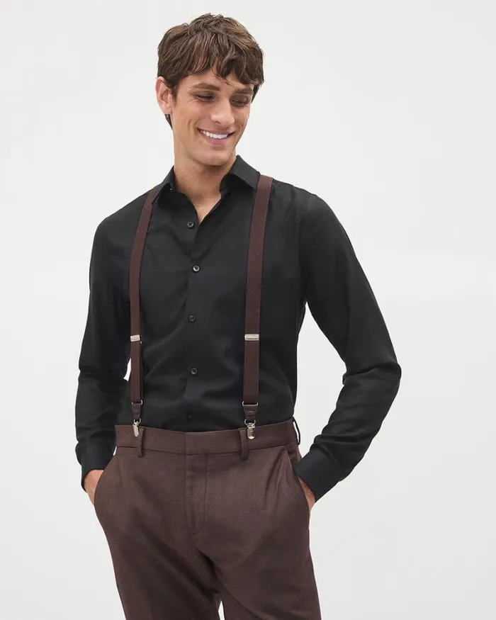 RWandCO Belts and Suspenders Solid Suspenders Brown 8211 Men
