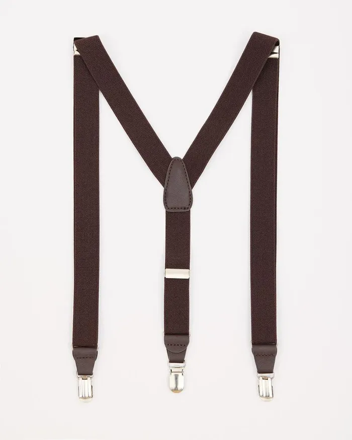 RWandCO Belts and Suspenders Solid Suspenders Brown 8211 Men RWandCO Belts and Suspenders Solid Suspenders Brown 8211 Men