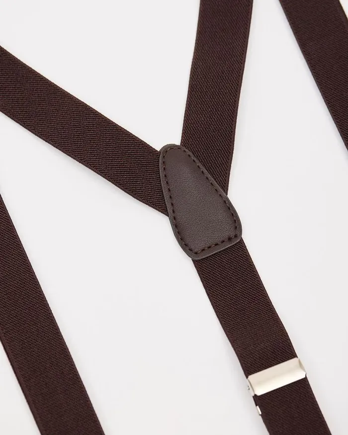 RWandCO Belts and Suspenders Solid Suspenders Brown 8211 Men RWandCO Belts and Suspenders Solid Suspenders Brown 8211 Men