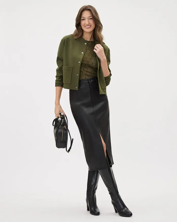 RWandCO Blazers Heavy Twill Bomber Jacket Green 8211 Women RWandCO Blazers Heavy Twill Bomber Jacket Green 8211 Women