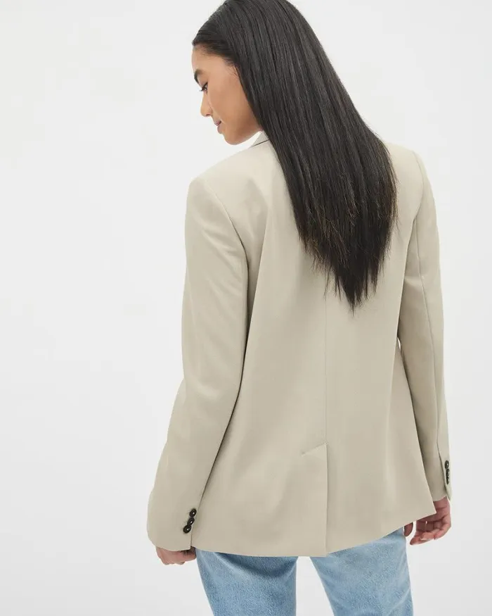 RWandCO Blazers Loose OneButton Crepe Blazer Pure Cashmere 8211 Women RWandCO Blazers Loose OneButton Crepe Blazer Pure Cashmere 8211 Women