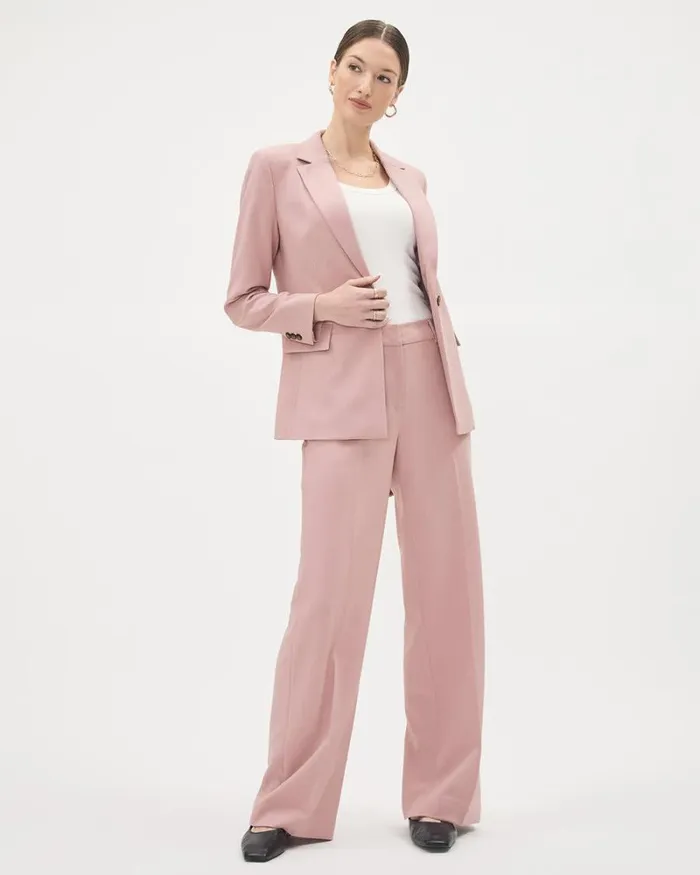 RWandCO Blazers Pink OneButton Blazer Pink Blush 8211 Women RWandCO Blazers Pink OneButton Blazer Pink Blush 8211 Women
