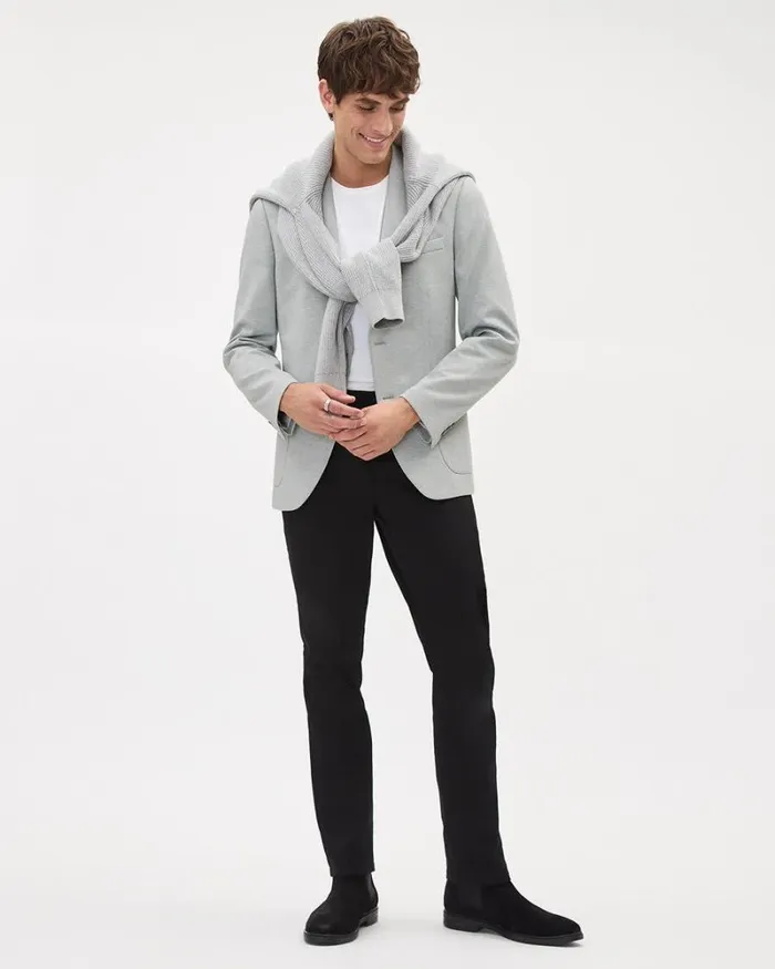 RWandCO Blazers SlimFit Textured Knit Blazer Light Grey 8211 Men RWandCO Blazers SlimFit Textured Knit Blazer Light Grey 8211 Men