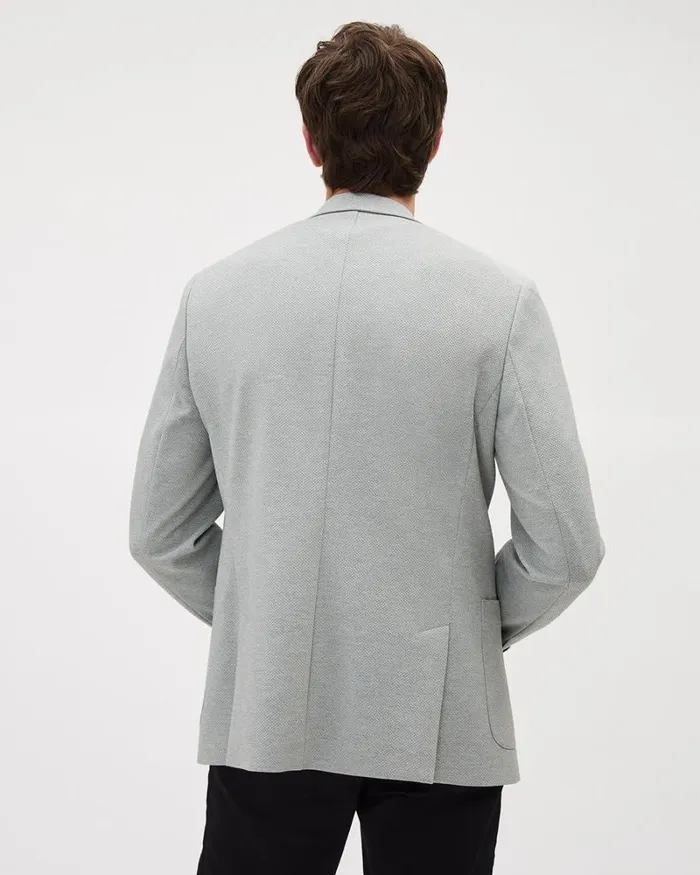 RWandCO Blazers SlimFit Textured Knit Blazer Light Grey 8211 Men RWandCO Blazers SlimFit Textured Knit Blazer Light Grey 8211 Men