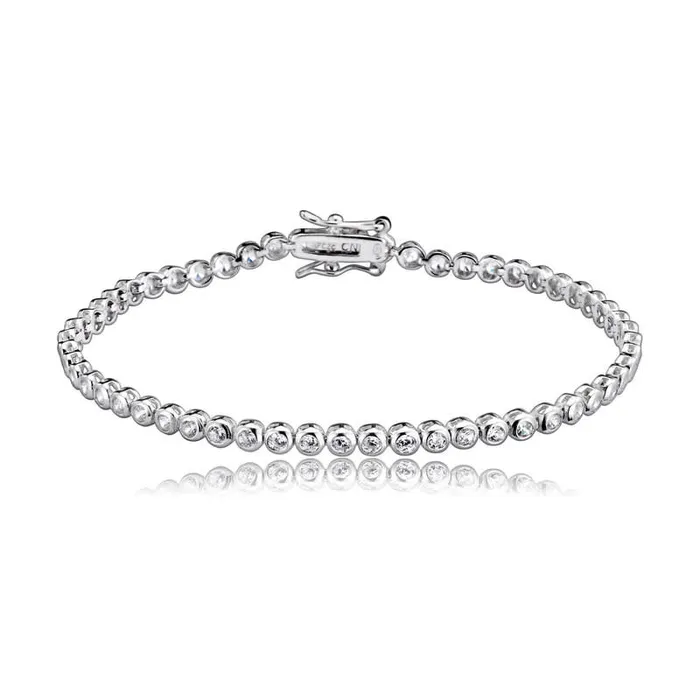 RWandCO Bracelets and Rings Rachel Glauber Round Bezelset Bracelet With 3mm Colored Cubic Zirconia Silver 8211 Women RWandCO Bracelets and Rings Rachel Glauber Round Bezelset Bracelet With 3mm Colored Cubic Zirconia Silver 8211 Women