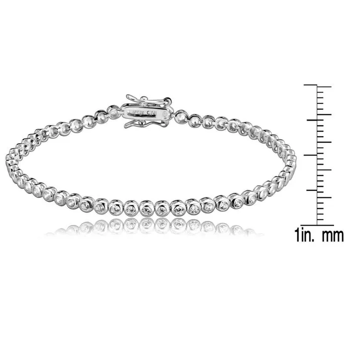 RWandCO Bracelets and Rings Rachel Glauber Round Bezelset Bracelet With 3mm Colored Cubic Zirconia Silver 8211 Women RWandCO Bracelets and Rings Rachel Glauber Round Bezelset Bracelet With 3mm Colored Cubic Zirconia Silver 8211 Women