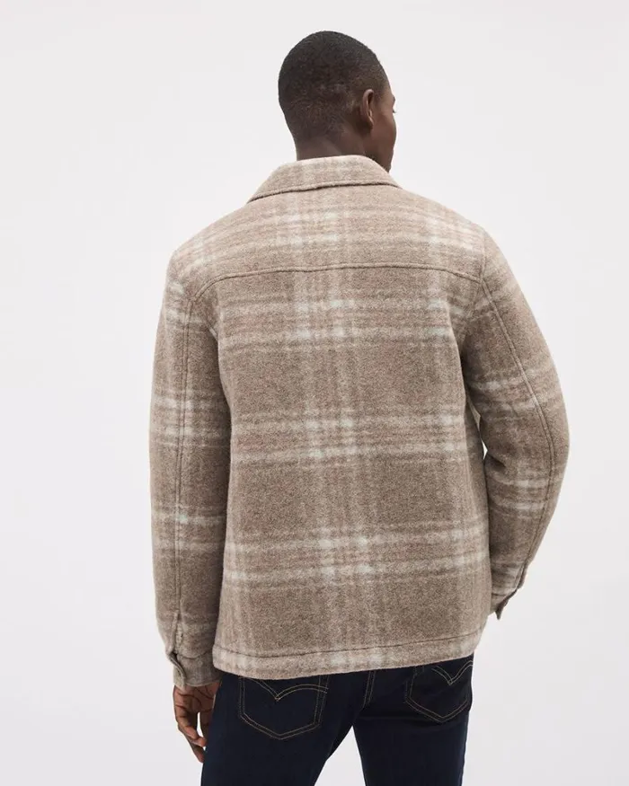 RWandCO Coats and Jackets Plaid Wool Overshirt Taupe 8211 Men RWandCO Coats and Jackets Plaid Wool Overshirt Taupe 8211 Men
