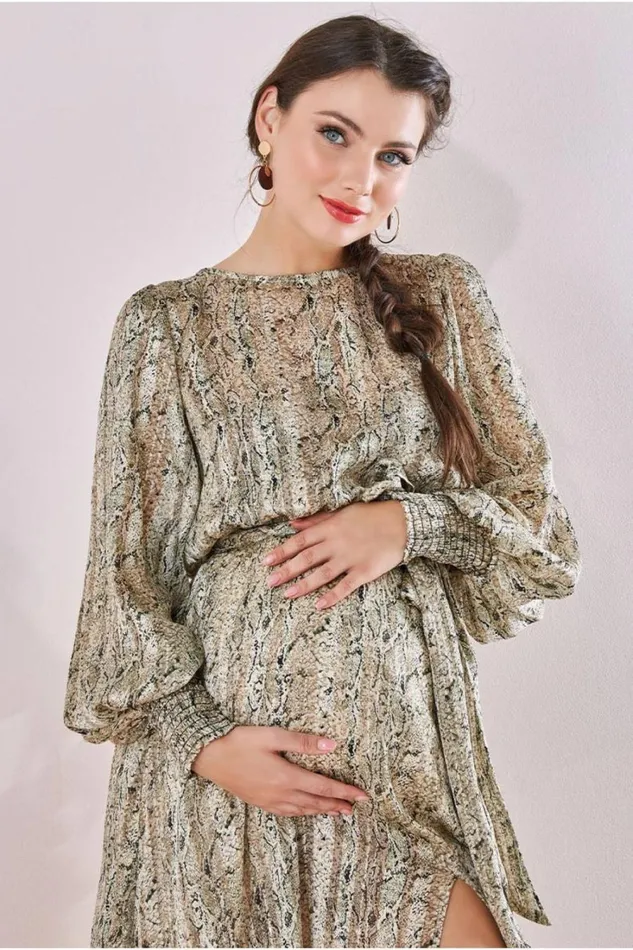 RWandCO Dresses and Jumpsuits Goddiva 8211 Chiffon Printed Maxi Snake Print 8211 Maternity Snakeprint 8211 Women RWandCO Dresses and Jumpsuits Goddiva 8211 Chiffon Printed Maxi Snake Print 8211 Maternity Snakeprint 8211 Women