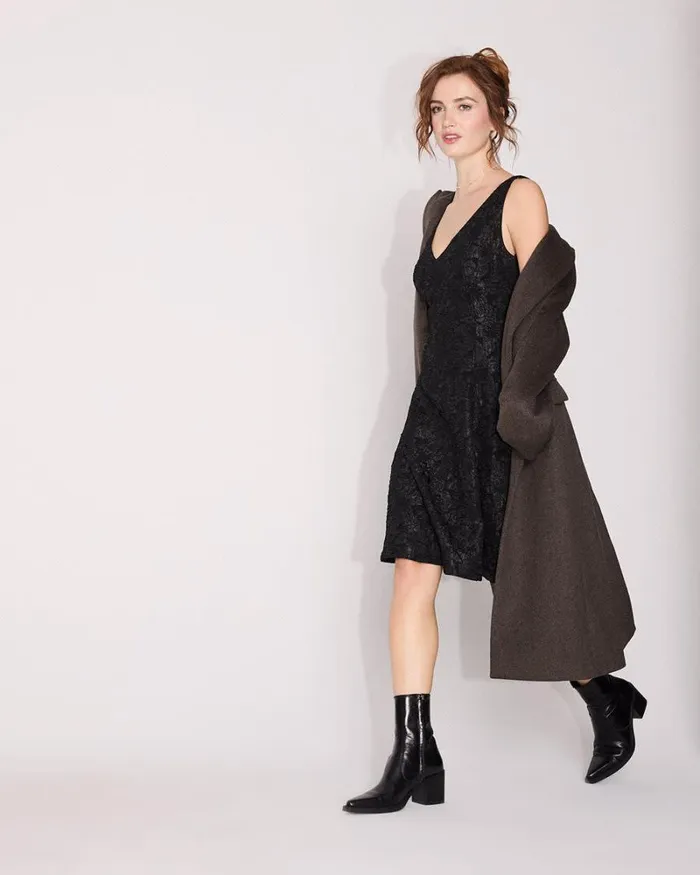 RWandCO Dresses Sleeveless Fit And Flare Jacquard Dress Black 8211 Women RWandCO Dresses Sleeveless Fit And Flare Jacquard Dress Black 8211 Women
