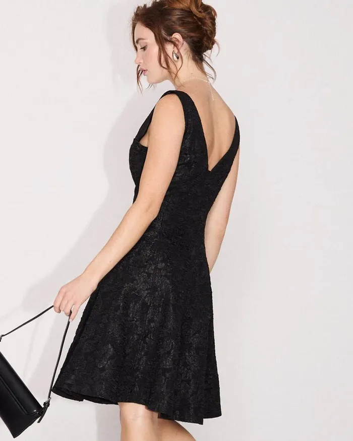 RWandCO Dresses Sleeveless Fit And Flare Jacquard Dress Black 8211 Women RWandCO Dresses Sleeveless Fit And Flare Jacquard Dress Black 8211 Women
