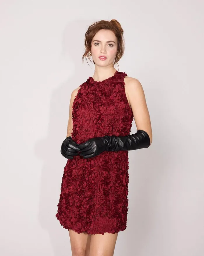 RWandCO Dresses Sleeveless HalterNeck Mini Cocktail Dress With Floral Pattern Winery 8211 Women RWandCO Dresses Sleeveless HalterNeck Mini Cocktail Dress With Floral Pattern Winery 8211 Women