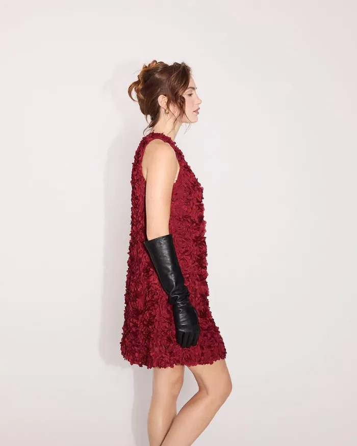 RWandCO Dresses Sleeveless HalterNeck Mini Cocktail Dress With Floral Pattern Winery 8211 Women RWandCO Dresses Sleeveless HalterNeck Mini Cocktail Dress With Floral Pattern Winery 8211 Women