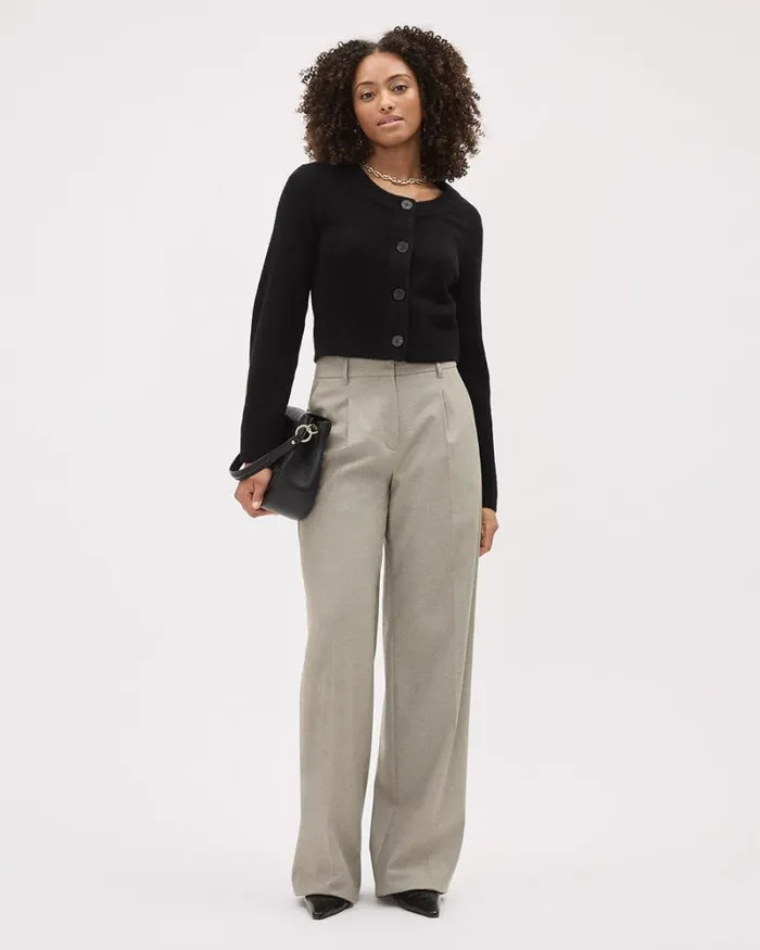 RWandCO HighRise HighRise WideLeg Flannel Pant Oatmeal 8211 8211 Women RWandCO HighRise HighRise WideLeg Flannel Pant Oatmeal 8211 8211 Women