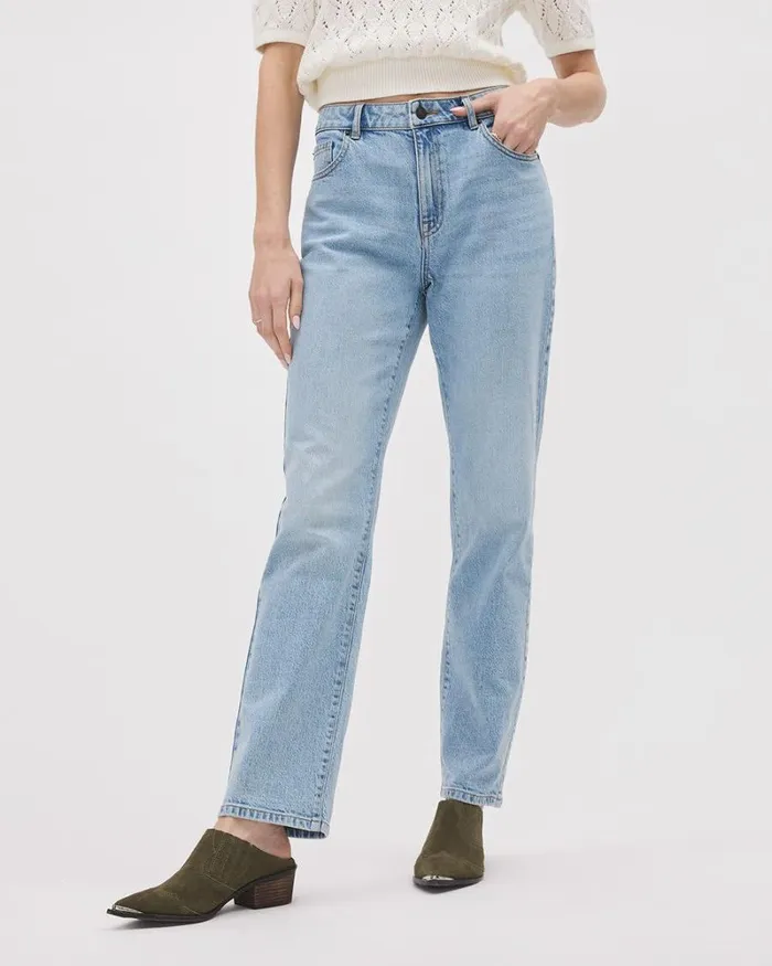 RWandCO HighRise Vintage HighWaisted StraightLeg Jeans Light Wash 8211 Women RWandCO HighRise Vintage HighWaisted StraightLeg Jeans Light Wash 8211 Women