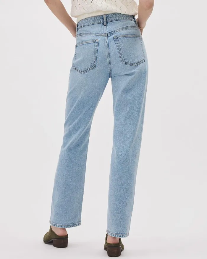 RWandCO HighRise Vintage HighWaisted StraightLeg Jeans Light Wash 8211 Women RWandCO HighRise Vintage HighWaisted StraightLeg Jeans Light Wash 8211 Women