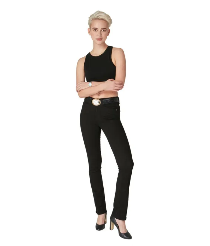 RWandCO Jeans Lola Jeans KateBLK High Rise Straight Jeans Black 8211 Women