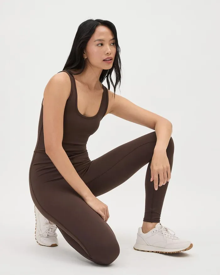 RWandCO Leggings Soft Touch Bodycon Sleeveless Jumpsuit Java 8211 Women RWandCO Leggings Soft Touch Bodycon Sleeveless Jumpsuit Java 8211 Women