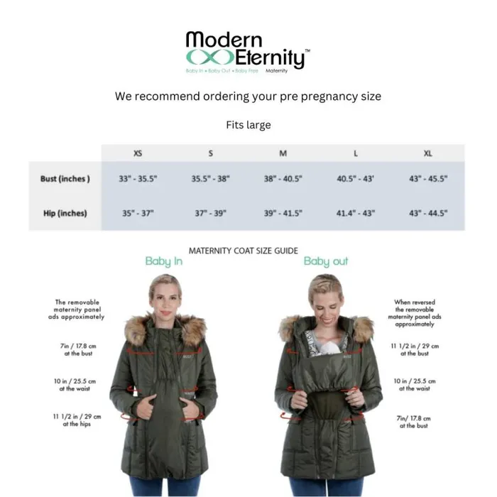 RWandCO Outerwear Lara 8211 3 In 1 Cotton Maternity Jacket Military Style 8211 Modern Eternity Maternity Medium Green 8211 Women RWandCO Outerwear Lara 8211 3 In 1 Cotton Maternity Jacket Military Style 8211 Modern Eternity Maternity Medium Green 8211 Women