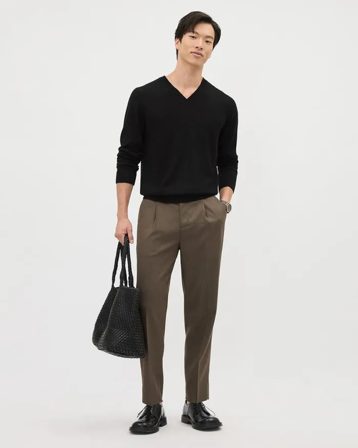 RWandCO Pants Pleated Solid TaperedLeg Pant With Elastic Waistband Fungi 8211 Men RWandCO Pants Pleated Solid TaperedLeg Pant With Elastic Waistband Fungi 8211 Men