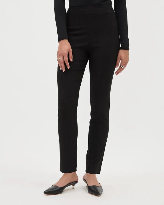 RWandCO Pants Striped AnkleLength Twill City Legging Pant Black Pin Stripe 8211 Women RWandCO Pants Striped AnkleLength Twill City Legging Pant Black Pin Stripe 8211 Women