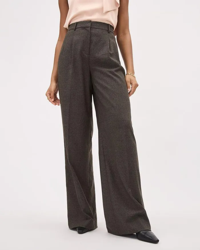 RWandCO Pants Tweed WideLeg HighRise Pant Black And Brown Tweed 8211 Women RWandCO Pants Tweed WideLeg HighRise Pant Black And Brown Tweed 8211 Women