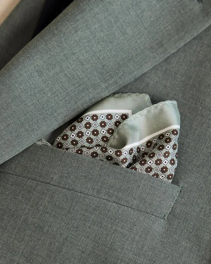 RWandCO Pocket Squares Handkerchief With Micro Geometric Pattern Brown 8211 Men RWandCO Pocket Squares Handkerchief With Micro Geometric Pattern Brown 8211 Men