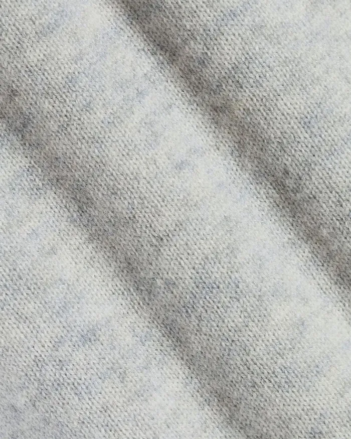 RWandCO Polos LongSleeve Wool Blend Sweater With Johnny Collar Light Heather Grey 8211 Men RWandCO Polos LongSleeve Wool Blend Sweater With Johnny Collar Light Heather Grey 8211 Men