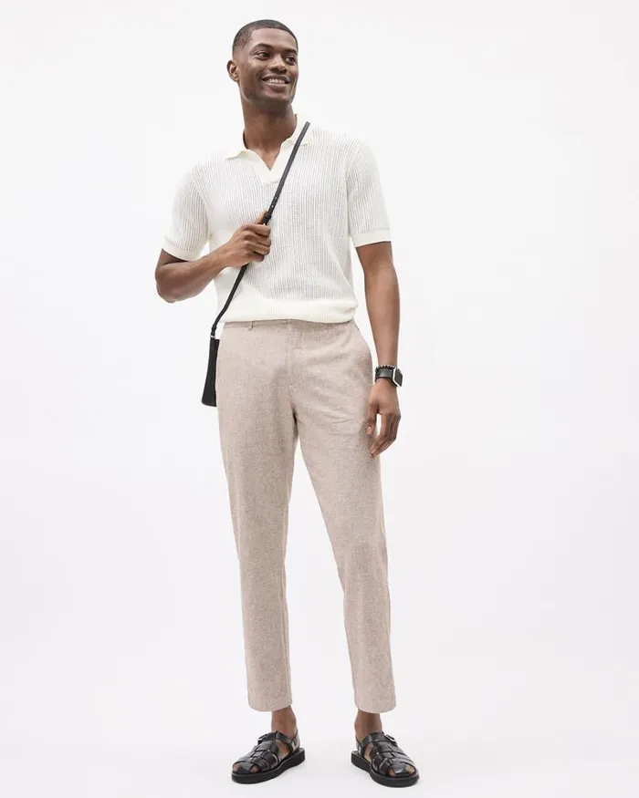 RWandCO Polos ShortSleeve Cotton Polo Sweater With Johnny Collar Marshmallow 8211 Men RWandCO Polos ShortSleeve Cotton Polo Sweater With Johnny Collar Marshmallow 8211 Men
