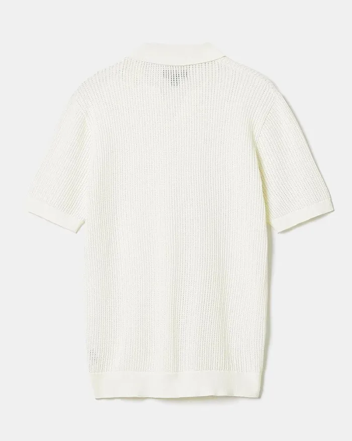 RWandCO Polos ShortSleeve Cotton Polo Sweater With Johnny Collar Marshmallow 8211 Men RWandCO Polos ShortSleeve Cotton Polo Sweater With Johnny Collar Marshmallow 8211 Men