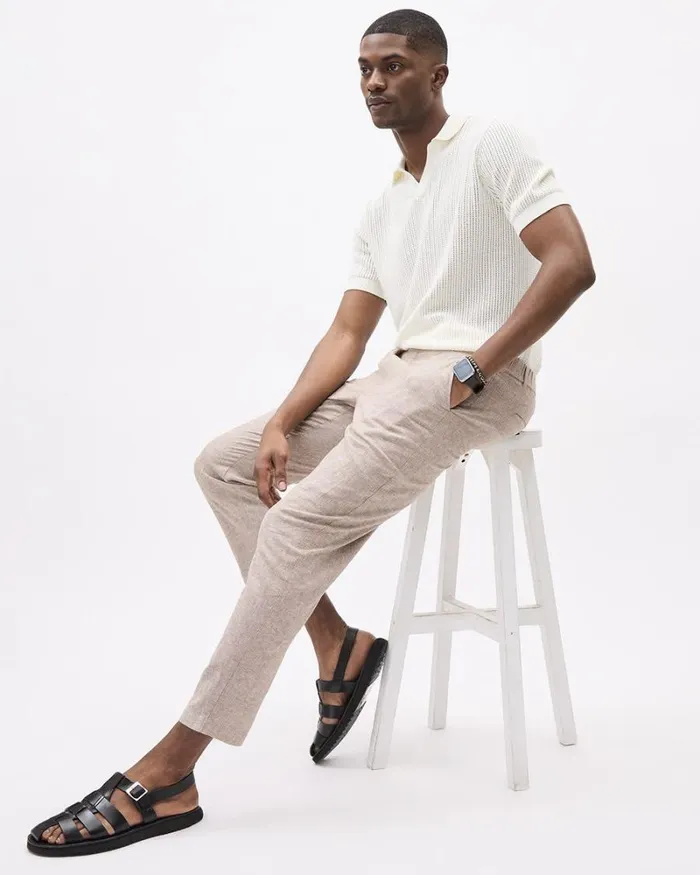 RWandCO Polos ShortSleeve Cotton Polo Sweater With Johnny Collar Marshmallow 8211 Men RWandCO Polos ShortSleeve Cotton Polo Sweater With Johnny Collar Marshmallow 8211 Men
