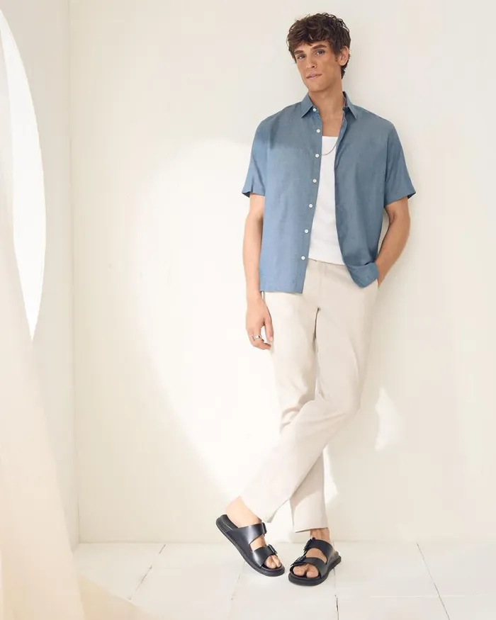 RWandCO Shirts RegularFit ShortSleeve Tencel Shirt Medium Blue 8211 Men RWandCO Shirts RegularFit ShortSleeve Tencel Shirt Medium Blue 8211 Men