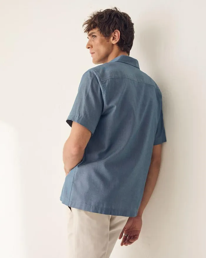 RWandCO Shirts RegularFit ShortSleeve Tencel Shirt Medium Blue 8211 Men RWandCO Shirts RegularFit ShortSleeve Tencel Shirt Medium Blue 8211 Men