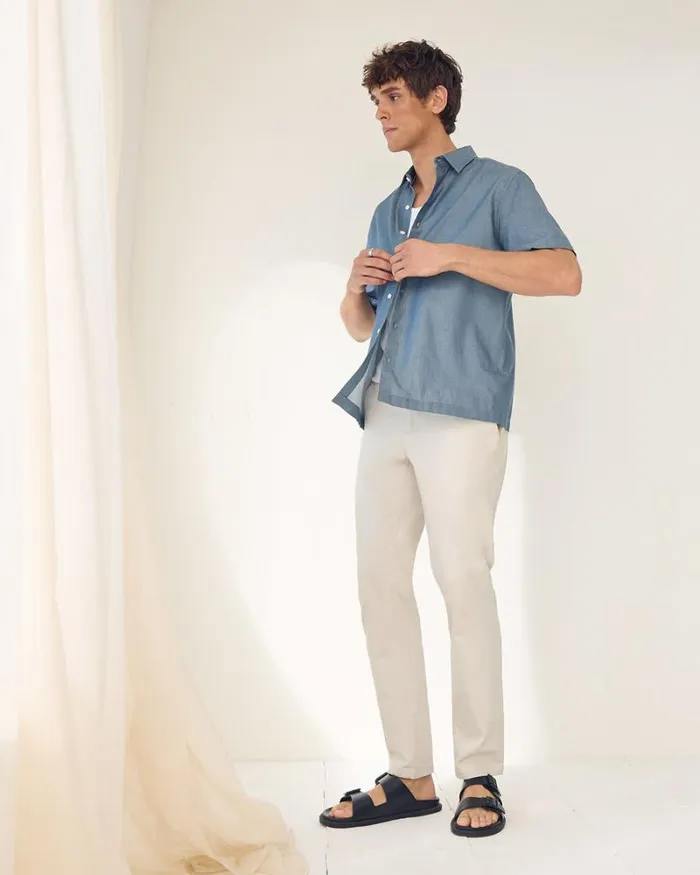 RWandCO Shirts RegularFit ShortSleeve Tencel Shirt Medium Blue 8211 Men RWandCO Shirts RegularFit ShortSleeve Tencel Shirt Medium Blue 8211 Men