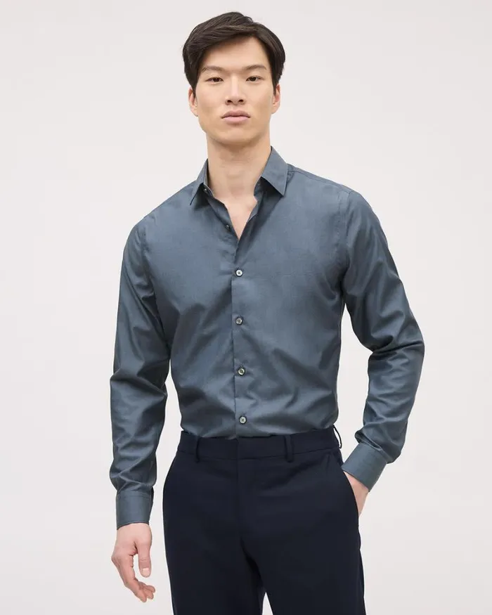 RWandCO Shirts SlimFit DenimLike Dress Shirt Denim Blue 8211 Men RWandCO Shirts SlimFit DenimLike Dress Shirt Denim Blue 8211 Men
