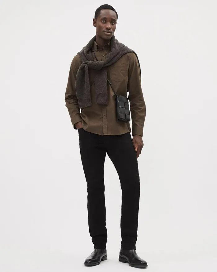 RWandCO Shirts Solid LongSleeve Cotton Oxford Shirt Mocha Brown 8211 Men RWandCO Shirts Solid LongSleeve Cotton Oxford Shirt Mocha Brown 8211 Men