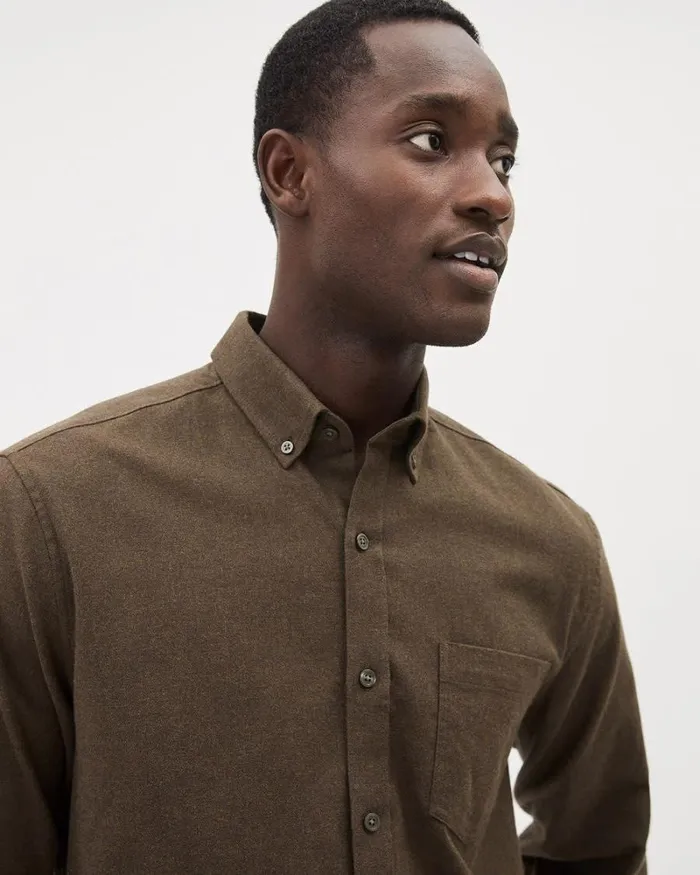 RWandCO Shirts Solid LongSleeve Cotton Oxford Shirt Mocha Brown 8211 Men RWandCO Shirts Solid LongSleeve Cotton Oxford Shirt Mocha Brown 8211 Men