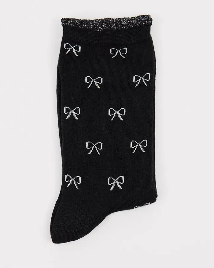 RWandCO Socks and Tights Bamboo Crew Socks With Bow Pattern Blue Wing Teal 8211 Women RWandCO Socks and Tights Bamboo Crew Socks With Bow Pattern Blue Wing Teal 8211 Women